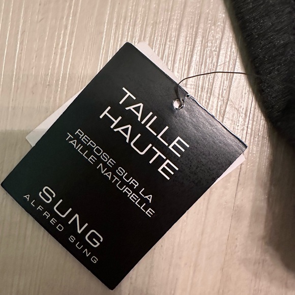 ALFRED SUNG Charcoal Wide Leg Pants - Picture 6 of 9